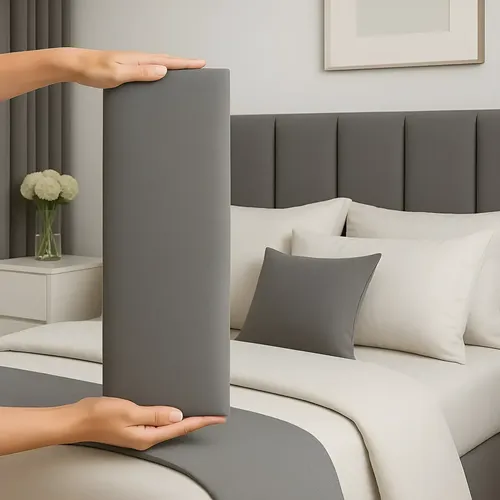 Cabeceira para cama queen 160cm em módulos adesivos estofados modelo Dubai