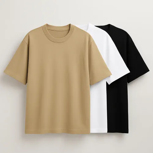 Kit com 3 camisetas masculinas modelagem oversized streetwear básica lisa premium