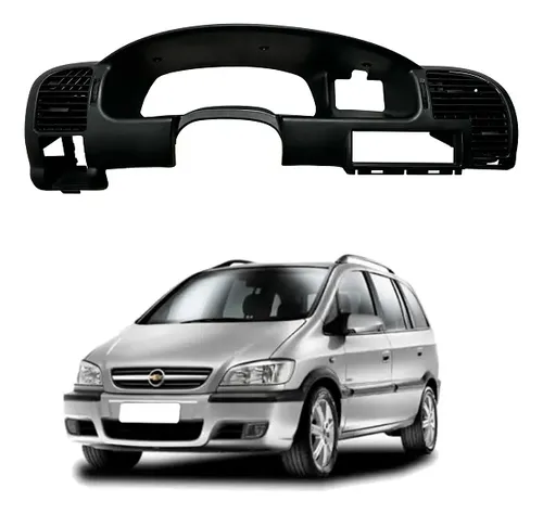Moldura do painel de instrumentos Chevrolet Zafira 2001 a 2012 preta com difusores de ar integrados