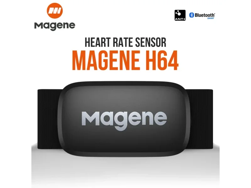 Magene h64 sensor de freqüência cardíaca modo duplo ant bluetooth com alça peitoral ciclismo computador bicicleta forahoo garmin monitor esportivo