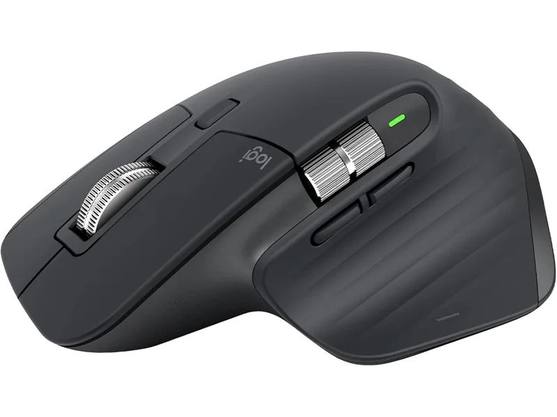 Mouse sem fio Logitech MX Master 3S com Sensor Darkfield para Uso em Qualquer Superfície, Design Ergonômico, Clique Silencioso, Conexão USB ou Bluetooth - Grafite