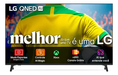 Smart TV 50 polegadas 4K LG QNED73 com tecnologia Quantum Dot Nanocell e controle Smart Magic