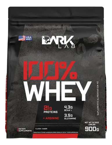 Refil de Whey Protein Concentrado 100% 900g Dark Lab sabor baunilha